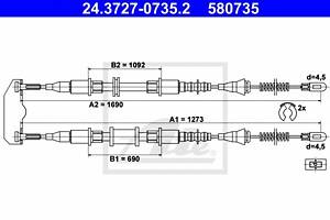 Трос ручника для моделей: OPEL (ASTRA, ASTRA,ASTRA,ASTRA), VAUXHALL (ASTRA,ASTRA)