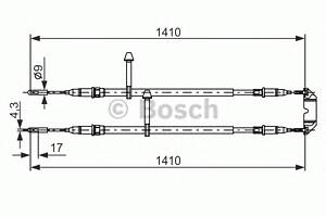 Трос ручника для моделей: SAAB (9-5, 9-5)