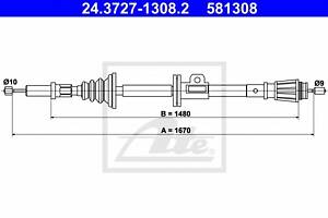 Трос ручника для моделей: VOLVO (850, V70, S70, 850)