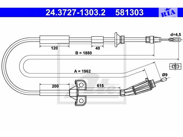 Трос ручника для моделей: VOLVO (V70)