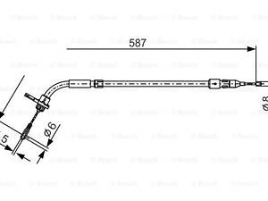 Трос ручного тормоза BOSCH 1987477224, левый, MB A169 04-12