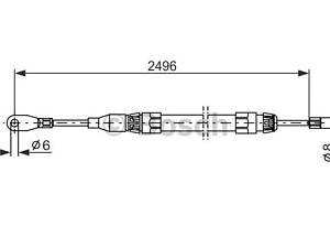 Трос ручного гальма BOSCH 1987477306