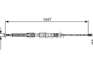 Трос ручного гальма BOSCH 1987477958 L=R A3\Altea,Toledo\Octavia, Yeti\Golf, Jetta 04-