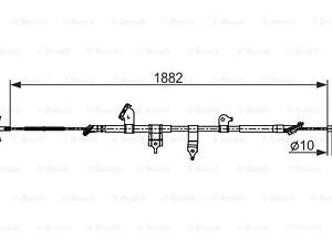 Трос ручного гальма BOSCH 1987482567