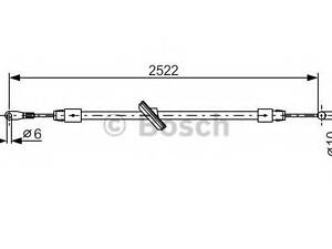 Трос ручного тормоза Mercedes SPRINTER 3,5-T (906) (2006-23) перед. (выр-во Bosch) BOSCH 1987482029 на MERCEDES-BENZ SPRI