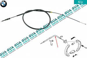 Трос ручного тормоза задний левый ( L 1681 мм ) 34406761097 BMW / БМВ 5-series E60 2003-2010