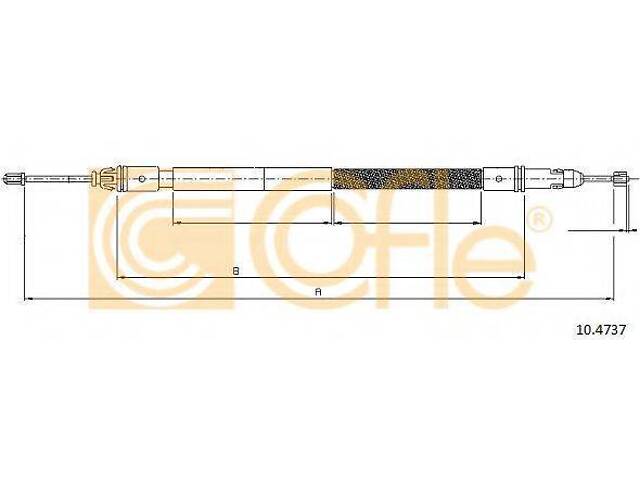 Трос ручного тормоза COFLE 104737 на PEUGEOT 807 (E) - Фото 1