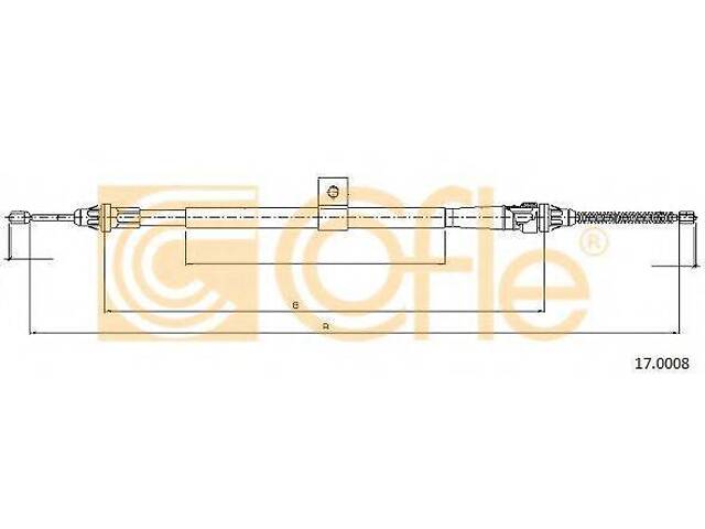 Трос ручного тормоза COFLE 170008 на NISSAN NOTE (E11) - Фото 1