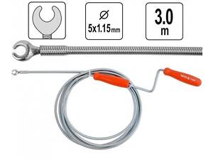 Трос сантехнічний для чищення каналізації труб 5 мм х 3 м YATO YT-25001