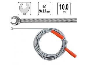 Трос сантехнічний для чищення каналізації труб 9мм х 10м YATO YT-25005