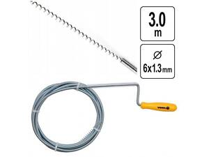 Трос сантехнический чистки канализации труб пружина 6 мм х 3 м VOREL-55542