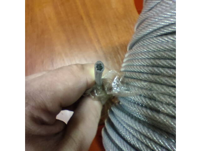 Трос сталевий оцинкований з ПВХ покриттям 6х7, D=3/4мм, 200м - Фото 5