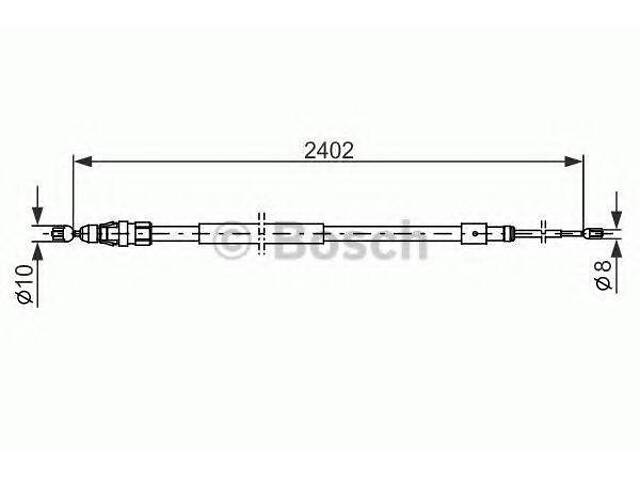 Трос стоянкової гальмівної системи BOSCH 1987482276 на CITROËN BERLINGO фургон (B9) - Фото 1