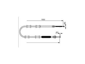 Трос стояночного тормоза 1987482592 FIAT Doblo 09-23, Doblo 15-23