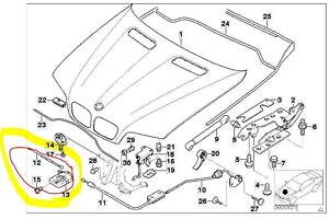 Трос открывания капота BMW X5 E53 (2003-2006) рестайл, 51238403219