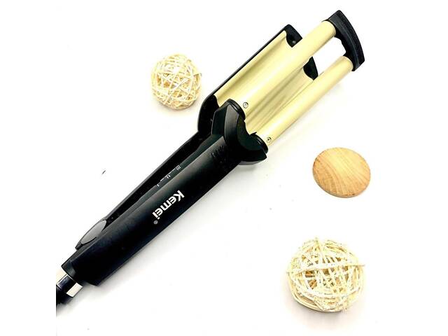 Потрійна плойка Kemei Km-2022 Щипці - Фото 1