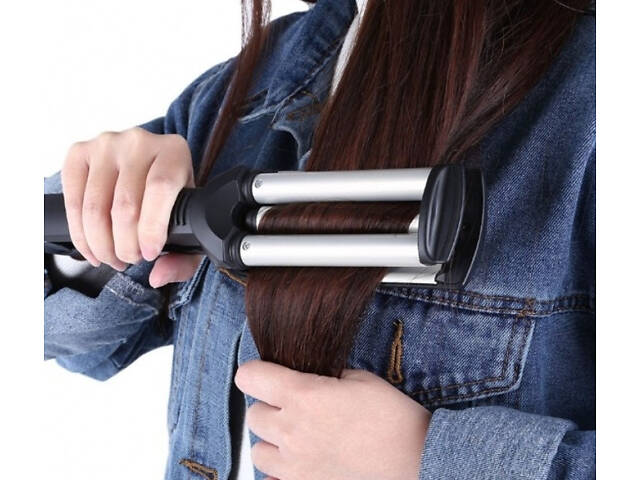 Потрійна плойка Kemei Km-2022 Щипці - Фото 7