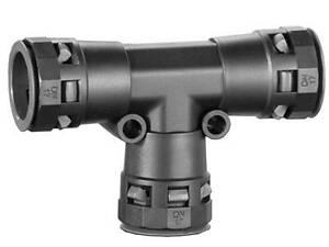 Трійник dn23/23/23мм, поліамід, чорний колір, Octopus, дкс [pat23n]