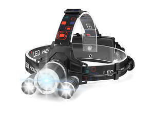Потрійний лобовий ліхтар на акумуляторі LED Headlight, велофара