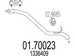 Труба вихлопної системи, задня частина MTS 0170023 на FORD FOCUS (DAW, DBW)