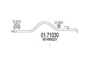 Труба выхлопной системы, задняя часть MTS 0171030 на MERCEDES-BENZ SPRINTER 2-t автобус (901, 902)