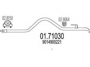 Труба выхлопной системы, задняя часть MTS 0171030 на MERCEDES-BENZ SPRINTER 2-t автобус (901, 902)