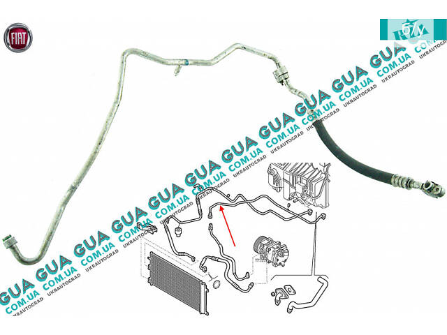 Трубка / патрубок кондиционера ( шланг ) 46822732 Fiat / ФИАТ DOBLO 2000-2005 / ДОБЛО 00-05, Fiat / ФИАТ DOBLO 2005-2009