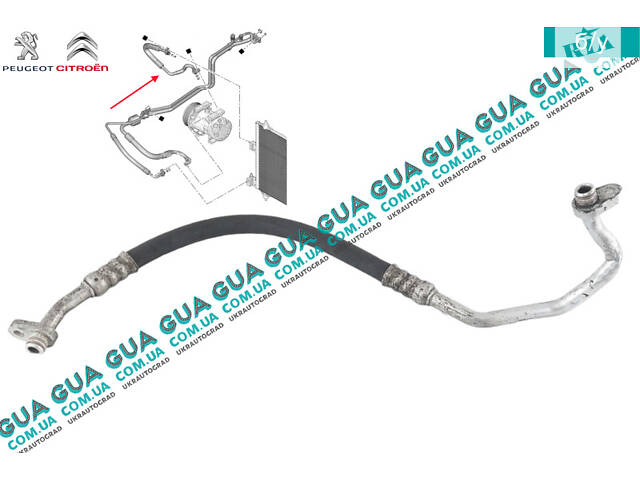 Трубка / патрубок кондиционера ( шланг от компрессора к радиатору ) 9645946080 Citroen / СИТРОЭН BERLINGO (M59) 2003-200