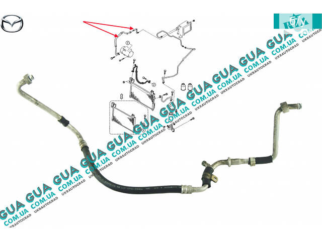 Трубка / патрубок кондиционера от компрессора к радиатору ( шланг ) B26K61462E Mazda / МАЗДА 323 F 1998-2004