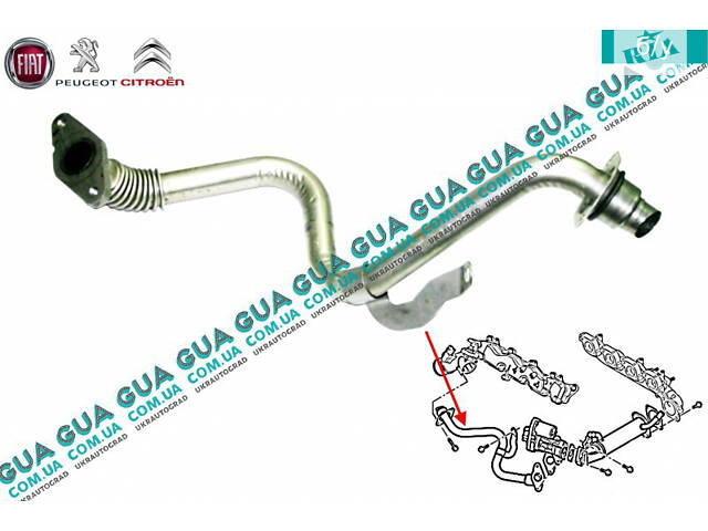 Трубка ЕГР / EGR ( Трубка картерных газов ) 9659958880 Citroen / СИТРОЭН JUMPER III 2006- / ДЖАМПЕР 3, Peugeot / ПЕЖО B