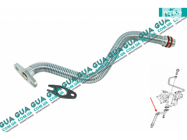 Трубка обратки масла с турбины ( слива масла ) 99816 Nissan / НИССАН KUBISTAR 1997-2008 / КУБИСТАР 97-08, Renault / РЕНО