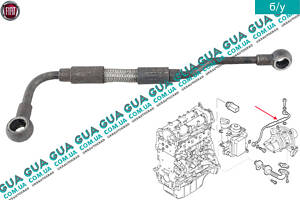 Трубка подачи масла на турбину 55186154 Fiat / ФИАТ DOBLO 2000-2005 / ДОБЛО 00-05, Fiat / ФИАТ DOBLO 2005-2009 / ДОБЛО