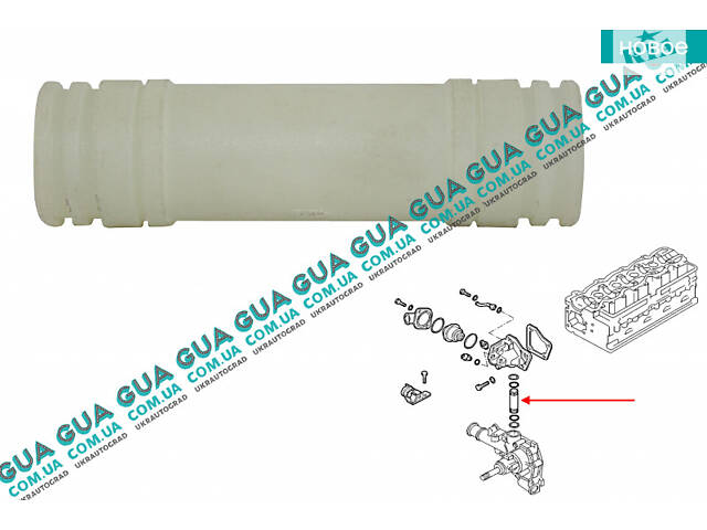 Трубка системы охлаждения от термостата к водяной помпе L-75mm LA24013 Iveco / ИВЕКО DAILY II 1989-1999 / ДЭЙЛИ Е2 89-99
