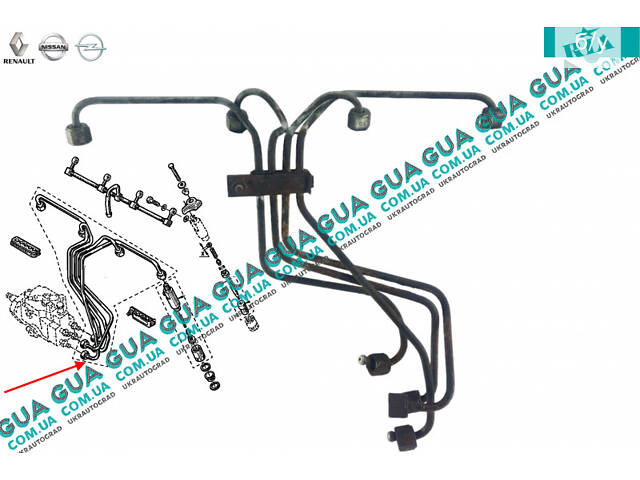 Трубка топливной системы ( комплект ) ( трубки от форсунки к ТНВД ) 7701205441 Opel / ОПЕЛЬ MOVANO 1998-2003 / МОВАНО 98