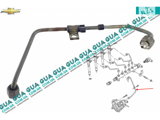 Трубка топливной системы ( от рейки к ТНВД ) 96440399 Chevrolet / ШЕВРОЛЕТ Lacetti 2004-2013, Chevrolet / ШЕВРОЛЕТ Capti