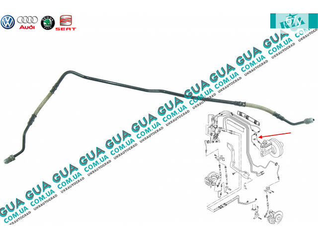 Трубка тормозной системы от главного тормозного цилиндра к АБС/ABS 1T1614739D VW / ВОЛЬКС ВАГЕН CADDY III 2004- / КАДДИ