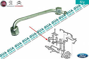 Трубка циліндра 1 паливної системи (форсунки/рейки) 9659296780 Citroen/СІТРОЕН JUMPER III 2006-/ДЖАМПЕР 3, Peu