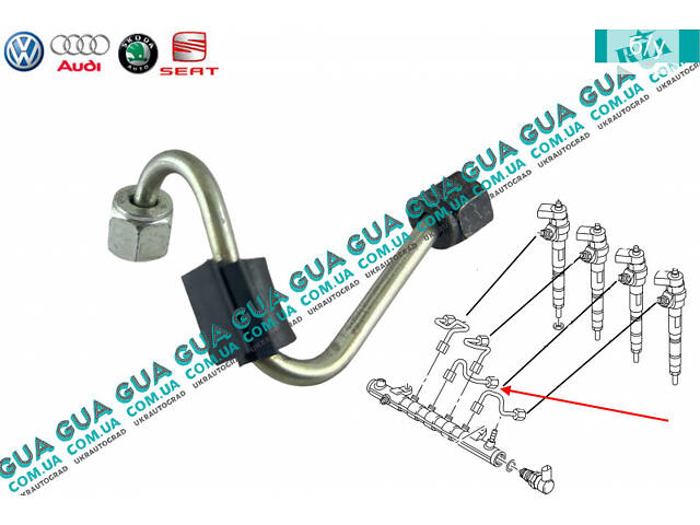 Трубка циліндра 3 паливної системи (форсунки/рейки) 04L130303D VW/ВОЛЬКС ВАГЕН TRANSPORTER V 2003-/ТРАНСПОРТЕР