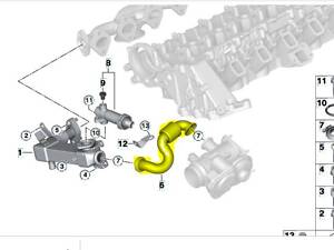 Трубка отработанных газов EGR BMW X5 E70 (2007-2010) дорестайл, 11712354039