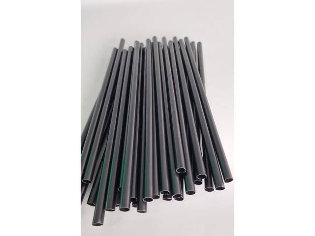 Соломка для молочних коктейлів d8-25см 'Фреш чорна (Фч25 12х500) (500 шт) - Фото 1