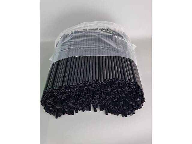 Соломка для молочних коктейлів d8-25см 'Фреш чорна (Фч25 12х500) (500 шт) - Фото 2