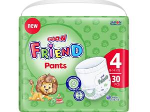 Трусики-підгузки GOO.N FRIEND для дітей 9-14 кг (розмір 4, унісекс, 30 шт)