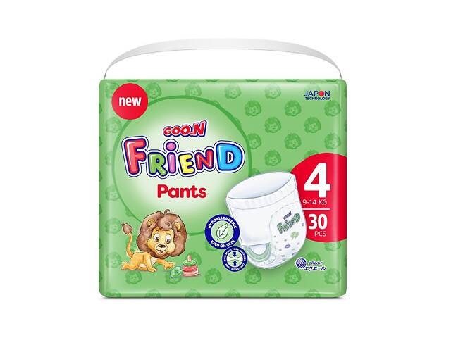Подгузники GOO.N FRIEND для детей 9-14 кг (размер 4, унисекс, 30 шт) - Фото 1