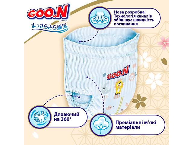 Подгузники GOO.N Premium Soft для детей 18-30 кг (размер 7(3XL), унисекс, 22 шт) - Фото 2