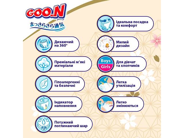 Подгузники GOO.N Premium Soft для детей 18-30 кг (размер 7(3XL), унисекс, 22 шт) - Фото 6
