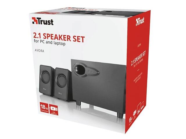 Trust Акустична система (Колонки) 2.1 Avora BLACK - Фото 5