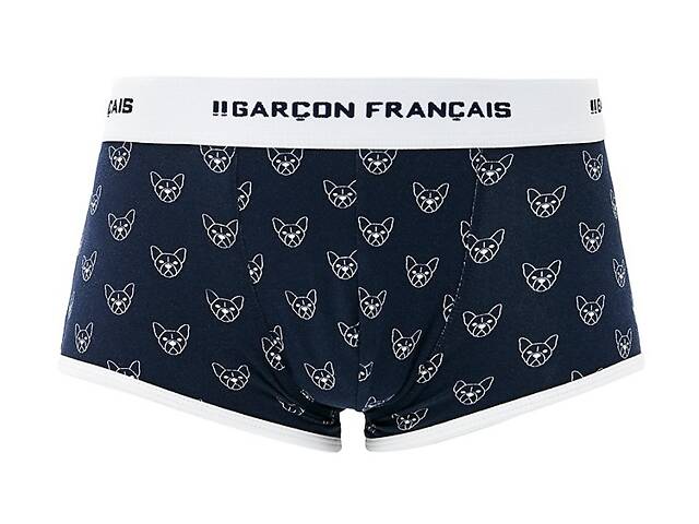 Труси боксери Garcon Francais Shorty18 XXL Темно-синій з принтом бульдога (3701195818315) - Фото 1