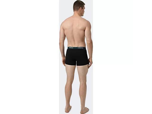 Труси-боксери Head MEN ELASTIC BOXER 2P Чорний, Зелений M (701234928-001 M) - Фото 2