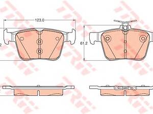 TRW GDB1957. Тормозные колодки зад. A3/Golf 12-