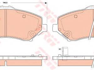 TRW GDB4605. Колодки тормозные дисковые передние Grand Voyager,Dodge Nitro,Cherokee 07- (GDB4605) TRW